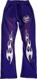 FLAME LOGO SWEAT PANTS PURPLE